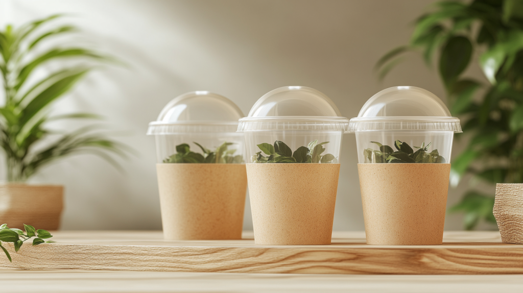Plastic Cups with Dome Lids Bulk